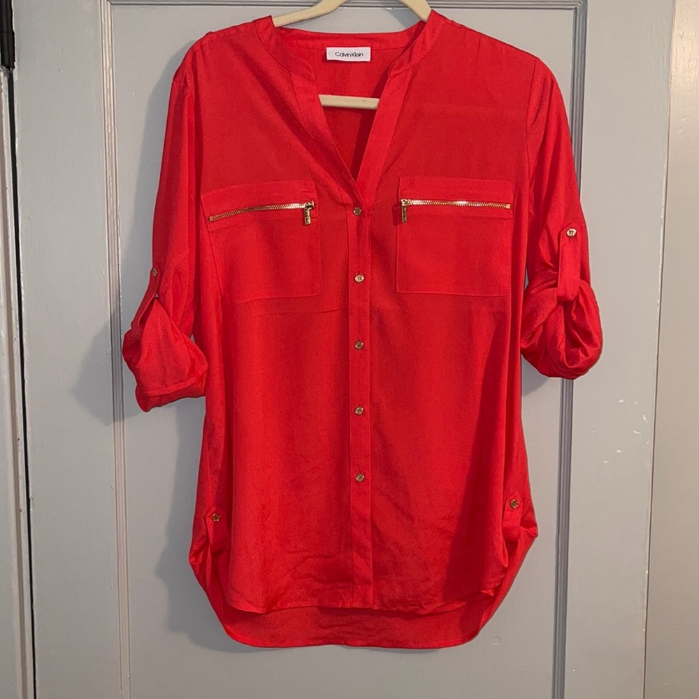 Pink Calvin Klein blouse